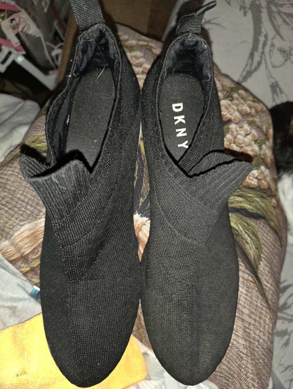DKNY Black Knit Slip-On Booties